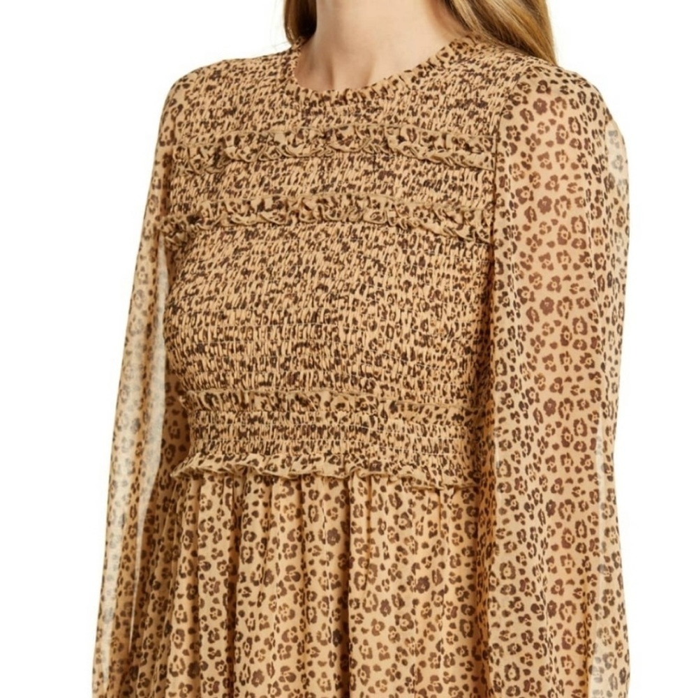 Rachel Parcell Leopard Print Smocked Dress - Picture 4 of 16